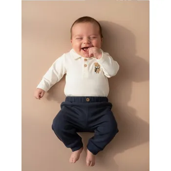 Kojenecké oblečení Sinsay - Body s vyšívaným medvídkem - krémová - 851FW-01X - 851FW-01X-56