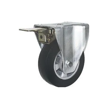 Pojezdové kolečko ZVK 160/FMD Pevné bržděné kolo s černou gumovou obručí 7220047