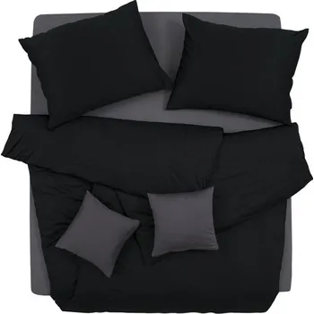 Povlečení SCANquilt povlečení JERSEY UNI černá 140 x 200/70 x 90 cm