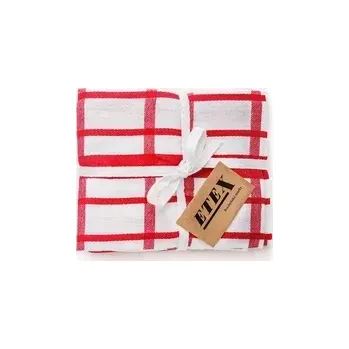 Utěrka Bavlněná utěrka U3, červená, balení 3 kusy