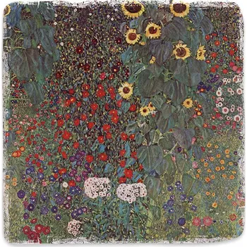 Digitální kompakt Mramorový tácek - Zahrada se slunečnicemi