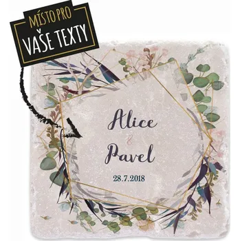 Digitální fotoaparát Mramorový tácek - Svatební dárek - Sušené květy