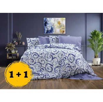 Povlečení Bavlněné povlečení Spirála modrá Velikost: 70x90, 140x220 cm