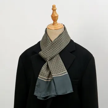 Šála HEDVÁBNÝ SVĚT Pánská hedvábná šálka khaki