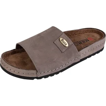 Dámské pantofle Buxa Dámské kožené pantofle BZ115 SLEVA! vel. 40 - šedá nubuk Velikost: 40