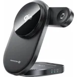 Swissten MagBase Skládací bezdrátová nabíječka 3v1, Qi2, černá