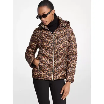 Dámská casual bunda MICHAEL KORS dámská bunda prošívaná Packable leopardí L