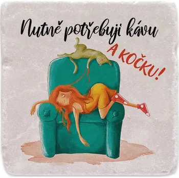 Digitální fotoaparát Mramorový tácek - Nutně potřebuji kávu a kočku