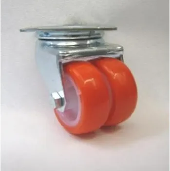 Pojezdové kolečko PU 2x50/GLP Otočné dvojkolo s polyamidovým diskem a červenou polyuretanovou obručí 7090208