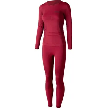 Set dámského termoprádla Dámský funkční komplet Lenz SET MERINO LONG - červená M/L