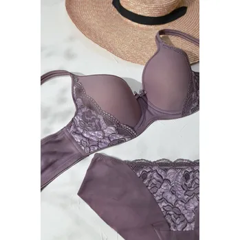 Podprsenka TIMO Timo | Vyztužená podprsenka DreamBra s krajkou Mauve - 80C / 29
