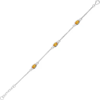 Náramek Silence Golden Citrine - stříbrný náramek s citrínem