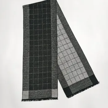 Šála Šála z česaného hedvábí šedá šachovnice oboustranná, HEDVÁBNÝ SVĚT