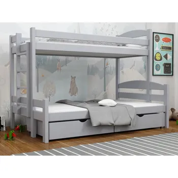 Dětská postel Patrová postel Sawana Varianta: Levá, Barva dřeva: Šedá, Rozměry: 120x180