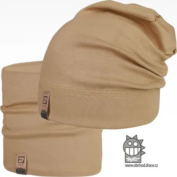 Čepice Bavlněná čepice a nákrčník Dráče - Alan 19, cappuccino Barva: Hnědá, Velikost: 54-56