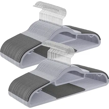 Ramínko Věšáky na šaty, odolná plastová ramínka, balení 50 kusů, šedá