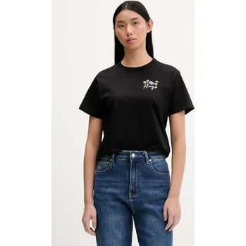 Dámské tričko Bavlněné tričko HUGO Destrel_4 dámské, černá barva, 50555813 99X, vel. XL