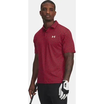 Pánská móda Pánské tričko Under Armour UA T2G Printed Polo-RED 1383715-713 Červená SM