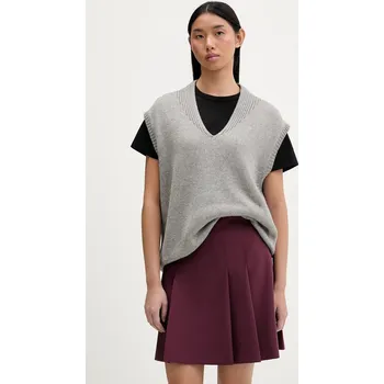 Dámská vesta Vesta z kašmírové směsi HUGO Sliege dámská, šedá barva, 50554059 90X, vel. S