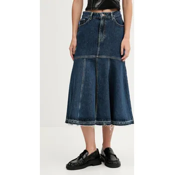 Dámská sukně Džínová sukně Hugo Blue Gidya_B tmavomodrá barva, midi, áčková, 50541569 59J, vel. M