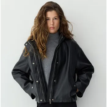 Dámský kabát Reserved - Bunda z ovčí kůže - černý - 038GR-99X - 038GR-99X-S