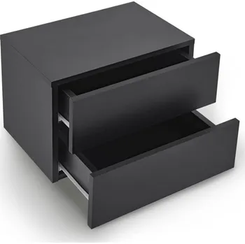 Noční stolek Závěsný noční stolek 40x29x30 cm černý, 2 zásuvky