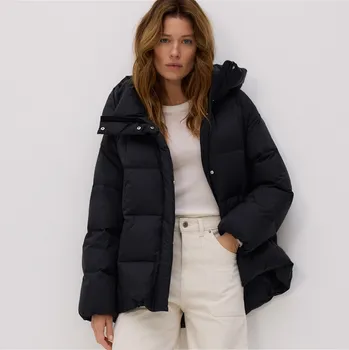 Reserved - Péřová bunda s kapucí - černý - 719HD-99X - 719HD-99X-S