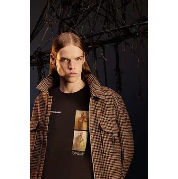 Pánské tričko Bavlněné tričko Medicine pánské, hnědá barva, s potiskem RW25-TSMA55 88X, vel. L