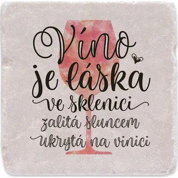 Digitální fotoaparát Mramorový tácek - Víno je láska - červené