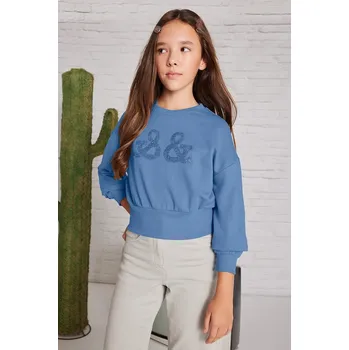 Chlapecká mikina Dětská mikina Mayoral modrá barva, s aplikací, 6401 6401.8B.Junior.PPYA 55X, vel. 167