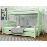 Patrová postel Sawana Varianta: Pravá, Barva dřeva: Zelená, Rozměry: 120x180