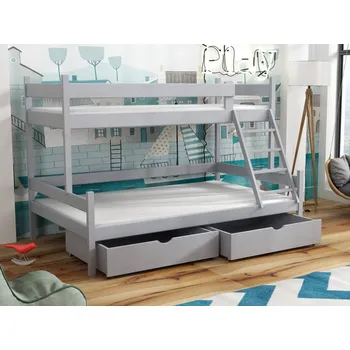 Dětská postel Patrová postel Nevada Barva dřeva: Šedá, Rozměry: 120x180