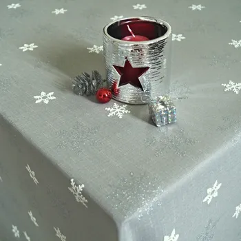 ubrus Vánoční ubrusy - Sněhová vločka - šedé 140x180