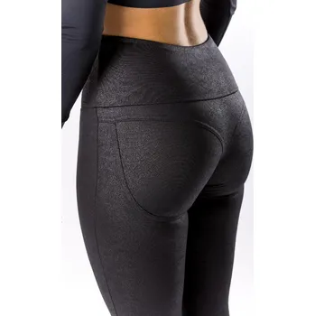 Dámské legíny GoldBee Tvarující Legíny Koženkové Black Barva: Black, Velikost: S