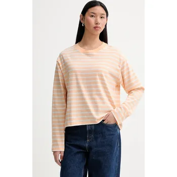 Pánské oblečení Bavlněné tričko s dlouhým rukávem Marc O'Polo 5000007507 oranžová 20X, vel. M