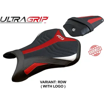Moto sedlo TPZ Italia Potah sedla Yamaha R9 (25-26) model Lida Ultragrip potah sedla: s logem RDW (red-white)