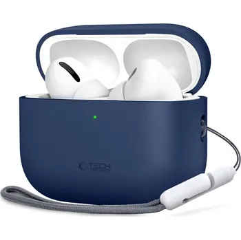 Pouzdro na mobilní telefon Pouzdro TECH-PROTECT SILICONE pro Apple AirPods Pro 3 - tmavě modré