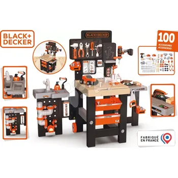 Dílenský stůl Pracovní stůl trojkřídlý Black&Decker Mega Center Smoby