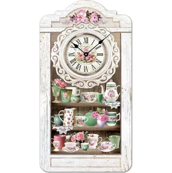 Hodiny Nástěnné dřevěné hodiny - Chvíle růží