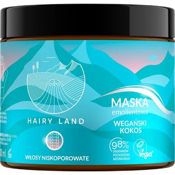 Vlasová regenerace Hairy Land Włosy o niskiej porowatości Veganská maska na vlasy s nízkým obsahem kokosu 400 ml
