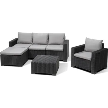 Zahradní sestava Zahradní set Keter California 3+1+1 grafitový 56.00000 Kg ELEKTRO Sklad1 610613 (56.00000 Kg ELEKTRO Sklad1 610613)