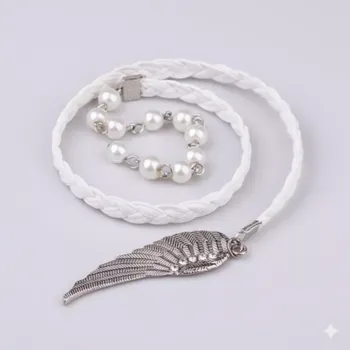 Doplněk ke knize Záložka do knihy s přívěskem andělské křídlo a perličky