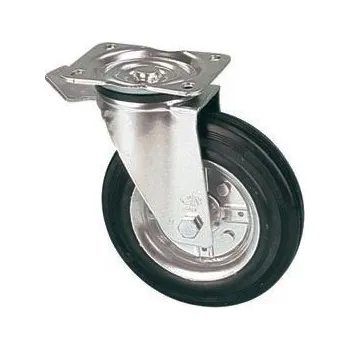 Pojezdové kolečko LNB 160/GRD Otočné kolo s černou obručí a opačnou brzdou 0220884