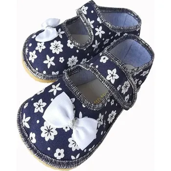 Dívčí obuv Barefoot bačkory Anatomic Flowee modré s kytkou | Botonožka.cz Velikost: 30