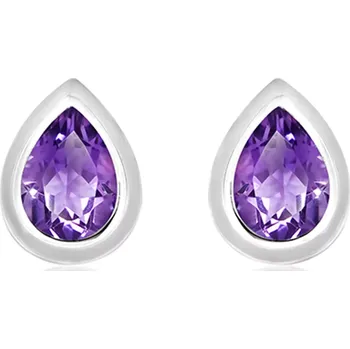 Náušnice Ladet S Amethyst - stříbrné náušnice s fialovým amethystem