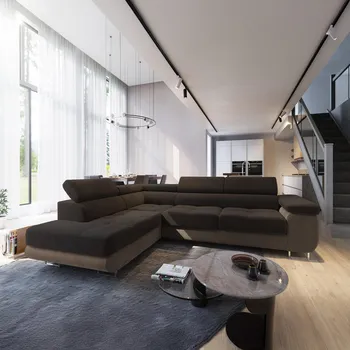 Sedací souprava ARK Rohová sedačka SILVA, 275 cm Roh pohovky: Pravý roh, Barva látky: MONOLITH 29 + MONOLITH 09