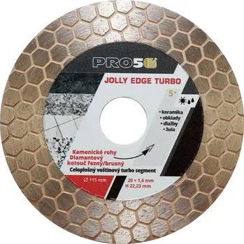 Řezný kotouč PRO5 | diamantový kotouč na řezání a broušení Ø115 mm – jolly hrany (V-turbo)