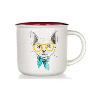 BANQUET Hrnek keramický CAT WITH GLASSES 400 ml