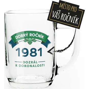 Digitální fotoaparát Mramorový tácek - Dobrý ročník - sklenice na pivo s vlastním potiskem