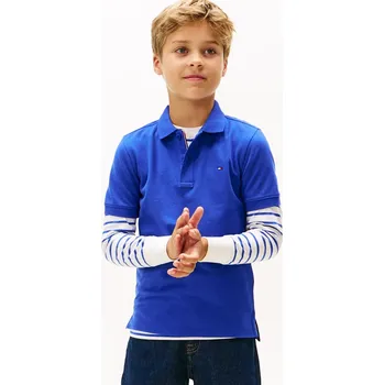 Chlapecké tričko Dětská bavlněná polokošile Tommy Hilfiger KB0KB09103.98.122.PPY2 modrá 57X, vel. 104